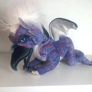 EUC Folkmanis Large Purple Beaked Dragon Griffon Hand Puppet Plush Toy EYELASHES